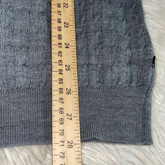 Martinique sweater Mens large Merino cable knit quarter Zip Gray - Picture 13 of 13